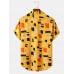 Mens Color Block Contrast Lapel Short Sleeve Shirt