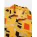 Mens Color Block Contrast Lapel Short Sleeve Shirt