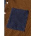 Mens Corduroy Patchwork Pocket Lapel Short Sleeve Shirt
