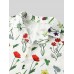 Mens Colorful Frower Leaf Print Revere Collar Short Sleeve Shirt