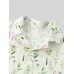Mens Frower Print Revere Collar Short Sleeve Shirt