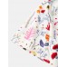Mens Flower Print Revere Collar Short Sleeve Shirt