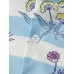 Mens Flower Print Stripe Lapel Short Sleeve Shirt