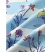 Mens Flower Print Stripe Lapel Short Sleeve Shirt