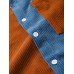 Mens Colorblock Corduroy Pocket Short Sleeve Casual Shirts
