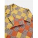 Mens Colorful Plaid Design Pocket Casual Shirts