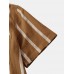 Mens Vintage Striped Pocket Stand Collar Shirts