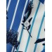 Mens Flower Print Stripe Revere Collar Short Sleeve Shirt