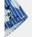 Mens Flower Print Stripe Revere Collar Short Sleeve Shirt