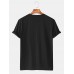 Mens Cartoon Mushroom Cat Print Round Neck Short Sleeve T-Shirts