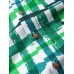 Mens Wave Srtipe Plaid Pocket Short Sleeve Shirt