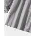 Mens Pure Color Bandage Collar Seam Loose Long Sleeve T-Shirts