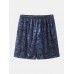 Mens Solid Color V-Neck Top Elastic Waist Shorts Japanese Style Sauna Suit Home Pajamas