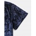 Mens Solid Color V-Neck Top Elastic Waist Shorts Japanese Style Sauna Suit Home Pajamas