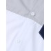 Mens Panel Stitching Pocket Button Up Lapel Short Sleeve Shirts