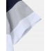 Mens Panel Stitching Pocket Button Up Lapel Short Sleeve Shirts