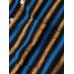 Mens Vertical Striped Holiday Revere Collar Cotton Short Sleeve Shirts