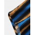 Mens Vertical Striped Holiday Revere Collar Cotton Short Sleeve Shirts