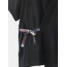 Mens Geometric Print V-Neck Top Elastic Waist Pocket Japanese Style Sauna Suit Home Pajamas