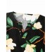 Mens Floral Print V-Neck Loose Cotton Comfy Short Loungewear With Pocket
