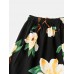 Mens Floral Print V-Neck Loose Cotton Comfy Short Loungewear With Pocket
