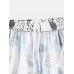 Mens Mushroom Print Thin Lapel Short Sleeve Loose Holiday Beach Loungewear Pajamas Sets