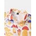 Mens Colorful Mushroom Print Thin Loose Holiday Beach Loungewear Short Sleeve Pajamas Sets