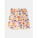 Mens Colorful Mushroom Print Thin Loose Holiday Beach Loungewear Short Sleeve Pajamas Sets