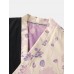 Mens Contrast Color Floral Print Lace-Up Cotton Two-Piece Sauna Bathwear Home Pajamas