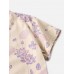 Mens Contrast Color Floral Print Lace-Up Cotton Two-Piece Sauna Bathwear Home Pajamas