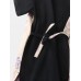 Mens Contrast Color Floral Print Lace-Up Cotton Two-Piece Sauna Bathwear Home Pajamas