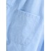 Mens Basic Style Solid Color Cotton Lapel Long Sleeve Shirt With Pocket