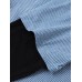 Mens Striped Leaves Print Patchwork Double Pockets Shacet Faux Twinset Shirt