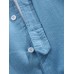 Mens Corduroy Button Up Double Pocket Plain Long Sleeve Shirts