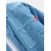 Mens Corduroy Button Up Double Pocket Plain Long Sleeve Shirts
