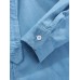 Mens Corduroy Button Up Double Pocket Plain Long Sleeve Shirts