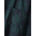 Mens Plaid Button Up Lapel Double Pocket Loose Long Sleeve Shirts
