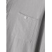Mens Solid Color Stand Collar Cotton Long Sleeve Henley Shirts With Pocket