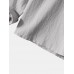 Mens Solid Color Stand Collar Cotton Long Sleeve Henley Shirts With Pocket