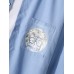 Mens Solid Color Cartoon Cat Pocket Lapel Cotton Long Sleeve Shirt