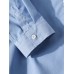 Mens Solid Color Cartoon Cat Pocket Lapel Cotton Long Sleeve Shirt