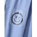 Mens Solid Color Smile Chest Pocket Cotton Long Sleeve Casual Shirt