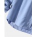 Mens Solid Color Smile Chest Pocket Cotton Long Sleeve Casual Shirt