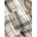 Mens Plaid Print Double Pockets Cotton Long Sleeve Lapel Casual Shirt
