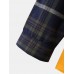 Mens Slogan Print Faux Twinset Plaid Patchwork Long Sleeve T-Shirt
