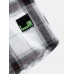 Mens Plaid Long Sleeve Lapel Casual Shirts With Chest Pocket