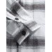 Mens Plaid Long Sleeve Lapel Casual Shirts With Chest Pocket