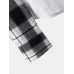 Mens Solid Color Patchwork Plaid Faux Twinset Long Sleeve Shirts With Pocket
