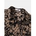 Mens Allover Vintage Floral Print Lapel Short Sleeve Holiday Shirt