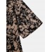 Mens Allover Vintage Floral Print Lapel Short Sleeve Holiday Shirt